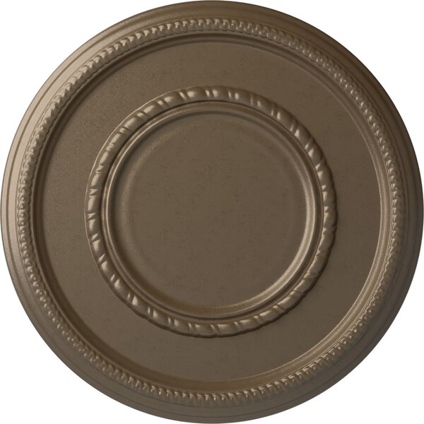 Ekena Millwork Federal Roped Large Ceiling Medallion (Fits Canopies up to 7 3/4"), 17 3/8"OD x 1 1/8"P, Warm Silver CM17FEWSS - main